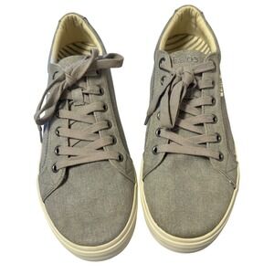Taos Plim Soul Canvas Sneakers Gray Comfort Casual Lace-Up Shoes Women's US 11